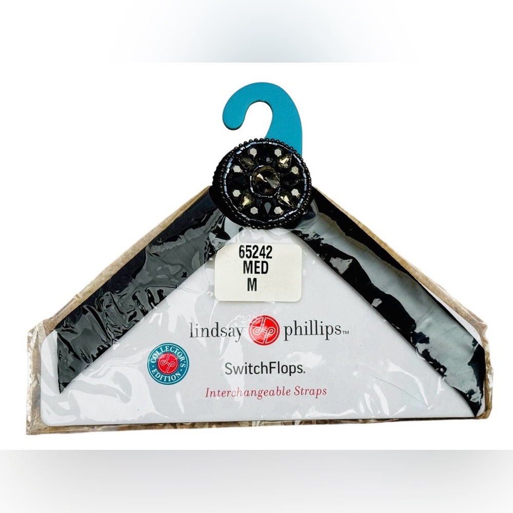 NWT Switch Flops sz M interchangeable flip flop accessory bling crystals black